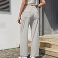 thumbnail image 4 of FRSASU Women's Wide Leg Pants Stretchy Work Dress Pants High Waist Business Casual Slacks Trousers with Pockets Beige-A, 4 of 5