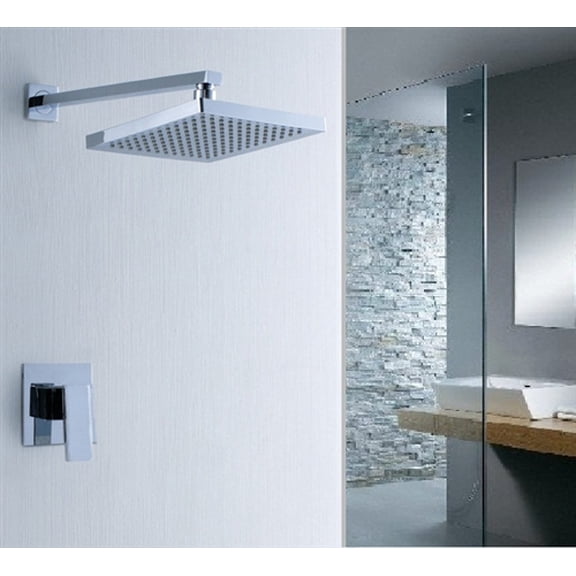 Juno 8" Rivera Wall Mount Brass Chrome Plated Shower Head with Handheld Shower