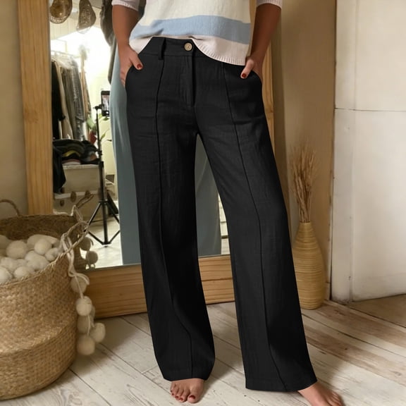 DailyTrove Women High Waist Wide Leg Jeans Casual Loose Fit Denim Pants