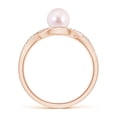 thumbnail image 2 of ANGARA Japanese Akoya Cultured Pearl Criss Cross Shank Engagement Ring in 14K Rose Gold for Women | June Birthstone, Birthday, Anniversary, Jewelry Gift for Women | Pearl Ring, 2 of 8