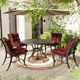 thumbnail image 7 of Snubbull Swing Cushions Set of 2, 42" × 21" × 5" Waterproof Rocking Chair Cushions with Ties for Outdoor Indoor Single Seat Cushions, Burgundy, 7 of 7