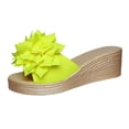thumbnail image 2 of Slipper for Women Women's Women's Fashionable Casual Summer Solid Color Floral Peep Toe Wedge Sandals,Yellow,38, 2 of 9