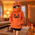 thumbnail image 5 of HomeDM Womens Halloween Pumpkin Hoodie Long Sleeve Orange Novelty Sweatshirts for Party Holiday Outfit, 5 of 6