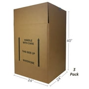 UBoxes Large Corrugated Wardrobe Moving Boxes (Bundle of 3) 24 x 24 x 40