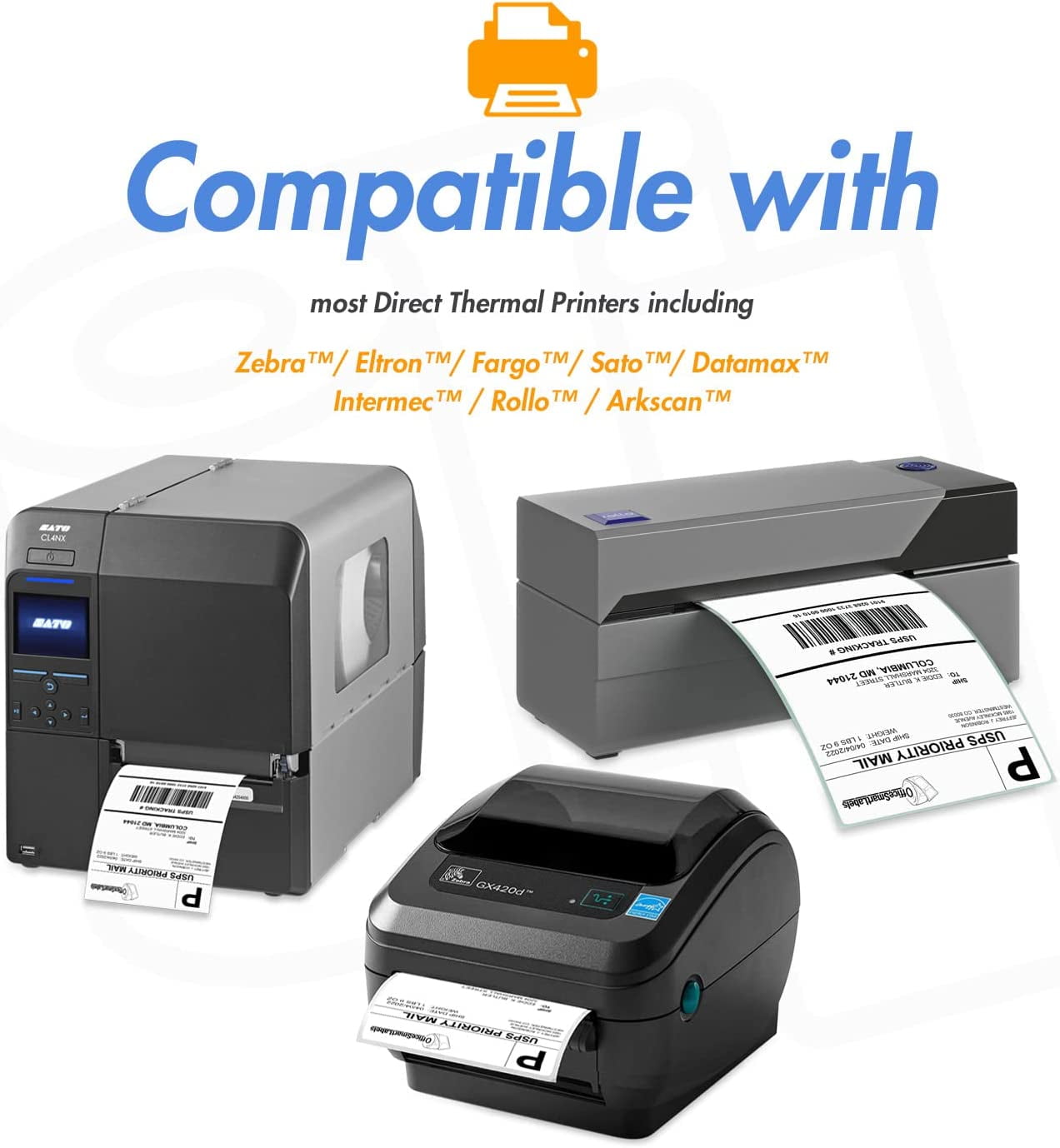 OfficeSmartLabels – 1" x 1" Removable Square Direct Thermal Labels - Compatible with Rollo & Zebra Desktop Printers and More – 1” Core; Perforated, Water & Oil Resistant (10 Rolls, 13800 Labels)