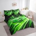 thumbnail image 3 of Castle Fairy Racing Car Twin Bedding Sets for Kids Teens,Black Green Bedding Comforter Set, 3 of 8
