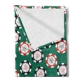 thumbnail image 2 of Casino Soft Flannel Fleece Throw Blanket, Poker Chips Pirates Money Diagonal Bones Skull Risk Artwork, Cozy Plush for Indoor and Outdoor Use, 50" x 70", Jade Green Red, by Ambesonne, 2 of 5