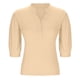 thumbnail image 5 of Puntoco Blusas cortas de liquidación para mujer, blusa informal de manga corta lisa con cuello redondo y botones para mujer, 5 of 5
