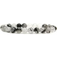 thumbnail image 1 of Natural A Grade Black Rutilated Quartz Crystal Gemstone 8mm Round Beads Stretch Bracelet 7" Unisex, 1 of 5