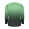 thumbnail image 4 of Kaemgyyd Womens Tops Long Sleeve Fall Shirts Gradient Notch V Neck Tunic Shirt Fashion Pleated Flowy Dressy Casual Blouses, 4 of 5