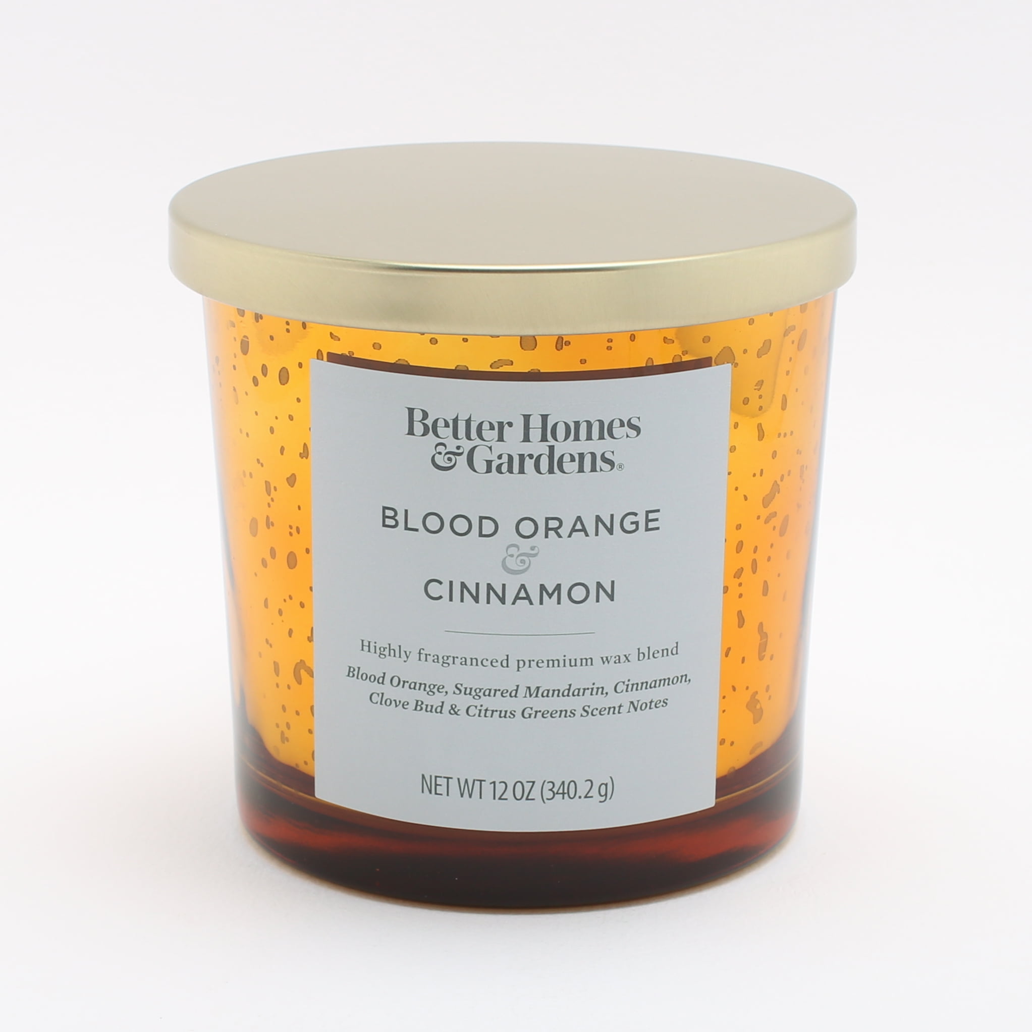 Better Homes & Gardens 12oz Blood Orange & Cinnamon Scented Single-Wick Mercury Jar Candle