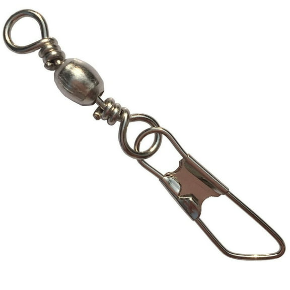 100Pcs Fishing Barrel Swivel with Safety Snap Ball Bearing Swivel Tackle 2#-10#