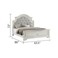 thumbnail image 2 of 5Pc Queen Bedroom Set, Solid Wood Antique Queen Size Bed Frame with Button Tufted Upholstery Headboard, 5-Drawer Chest, Dresser, 3-Drawer Night Stand, Traditional Style Bedroom Furniture Set, White, 2 of 9