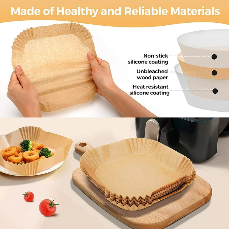 Air Fryer Liners 8 Inch,125Pcs Premium Food Grade Parchment Paper, Air  Fryer Disposable Paper Liner for Air Frying, Baking, Roasting Microwave