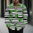 thumbnail image 2 of Kaemgyyd St Patrick's Day Men's Shirt Fashion Green Printed Long Sleeves Button down Tops Spring Fall Fashion Clothes, 2 of 3