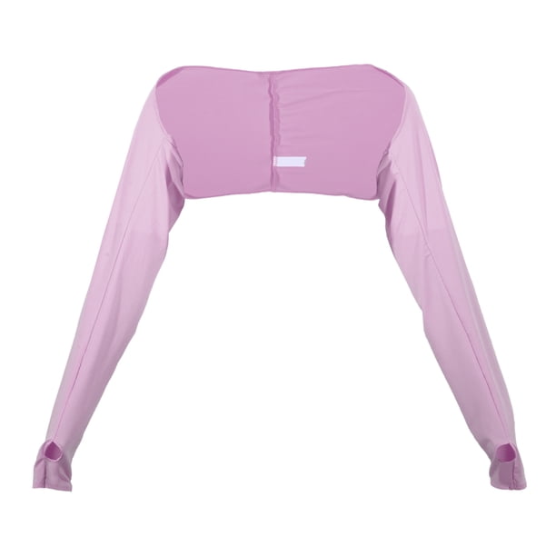 Mantón de brazo de protección solar suave manga de enfriamiento, manga de brazo de protección solar de poliéster con orificio para el dedo para golf de mujer, púrpura