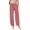 Watermelon Red, variant on Generous Cut Linen Blend Palazzo Pants For Women Elastic Comfort Waist Loose Fit Casual Beach Trousers With Side Pockets Watermelon Red