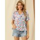 thumbnail image 3 of INSPIRE CHIC Blusa cruzada con cuello en V y volantes de frutas de cereza dulce para mujer blanco XL, 3 of 6