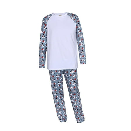 

VONCOS Warm Parent-child Clothing Baby Models Matching Family Pajamas Sets Christmas PJ s Sleepwear Printed Top With Bottom Jammies Outfits