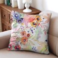 thumbnail image 4 of Seasonal Elegance: Spring Flower Pillow Covers 18x18inch - Cream Wild Floral Decorative Cushions for Couch, Sofa & Outdoor Decor, Farmhouse Style, Set of 2, 4 of 7