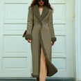 thumbnail image 7 of Women's Solid Color Long Plush Anti-Freeze Suede Wool Coat for Fall and Winter, Warm and Stylish for Cold Weather,Army Green,L, 7 of 7