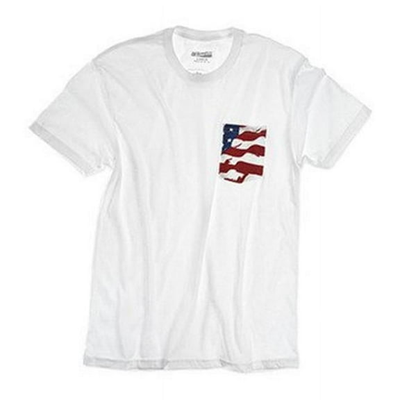 Drum Workshop PR25SSFL-L Flag Pocket, White T-Shirt, Large