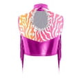 thumbnail image 4 of TiaoBug Kids Girls Dance Crop Top Sleeveless Sparkle Zebra Print Athletic Vest for Gymnastics Stage Performance Hot Pink 6, 4 of 5