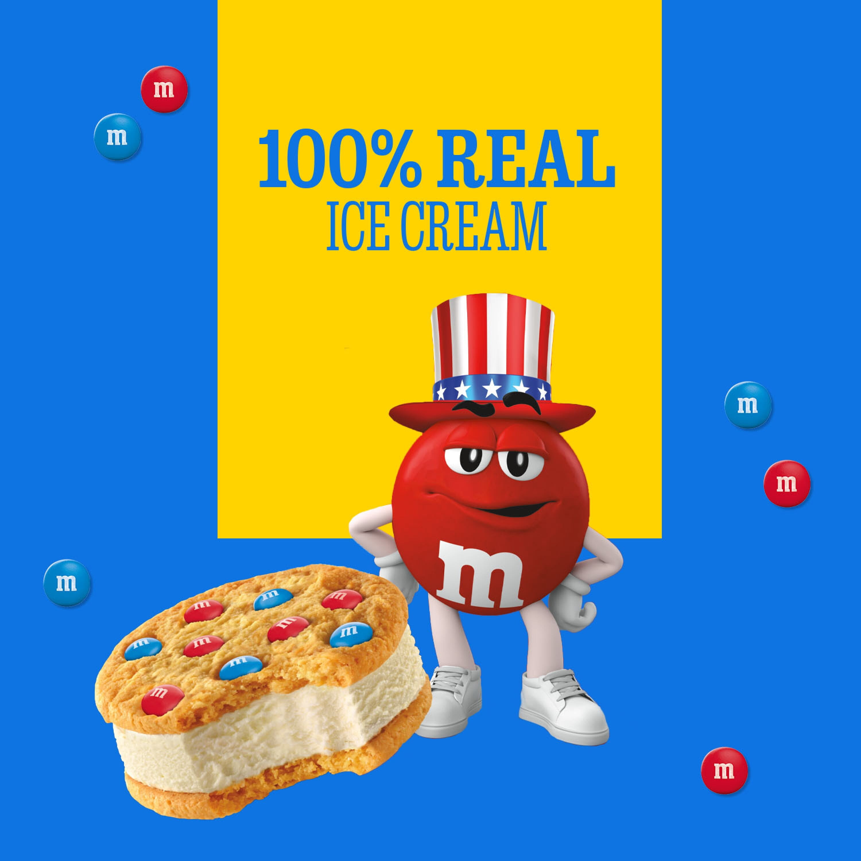 M&M's Vanilla Ice Cream Cookie Sandwiches, 16 fl oz, 4 Pack