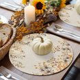 thumbnail image 5 of Fall Floral Round Braided Placemats Set of 4, Wildflower Plant Heat Insulation Place Mats Washable Non-Slip Table Mats for Kitchen Dining Party, 15 Inches, 5 of 8