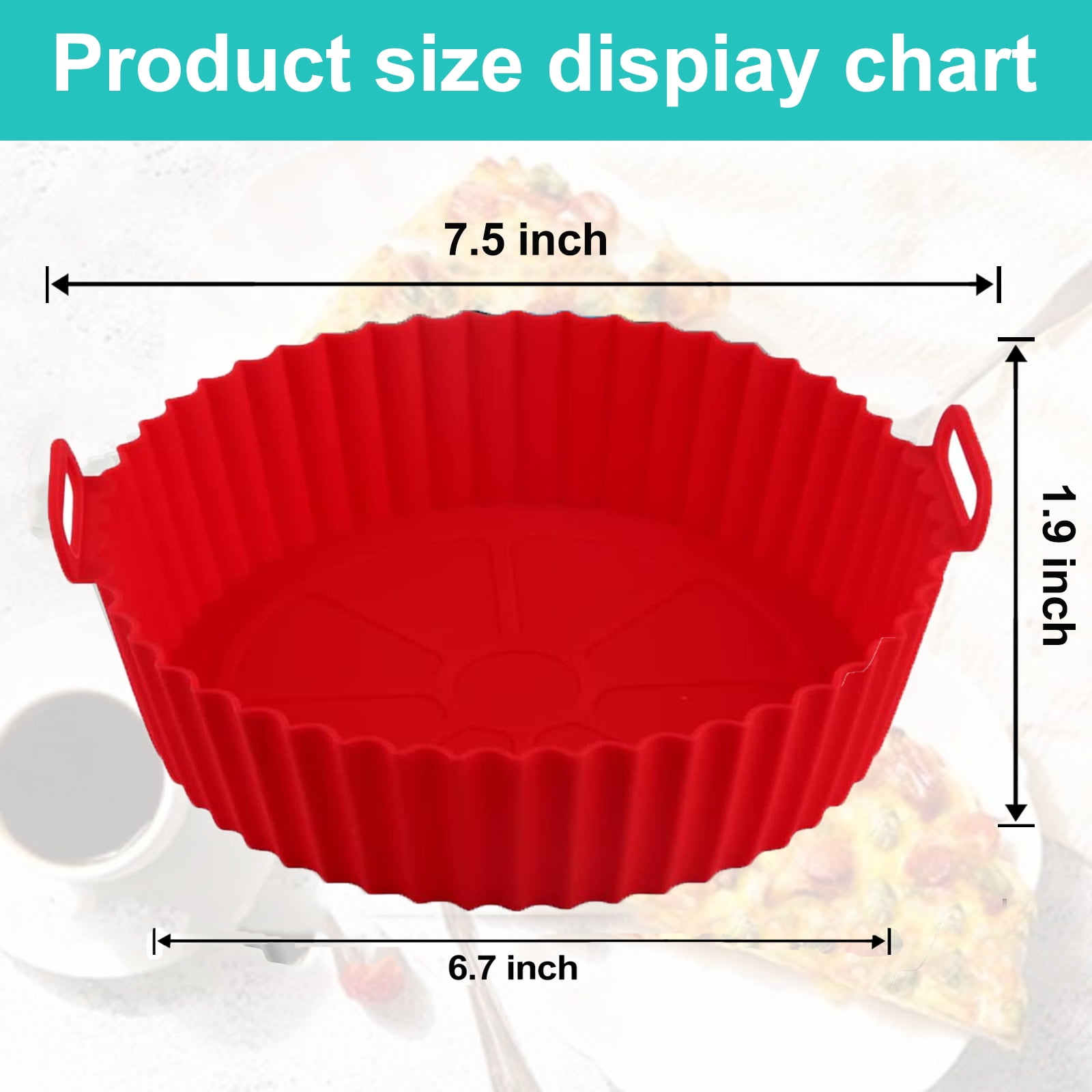 MMH 2Pcs Air Fryer Silicone Liners- Air Fryer Silicone Pot, Reusable Silicone  Airfryer Liner Replacement Baking Tray Basket Insert, Non-stick， Easy  Cleaning， Food Safe， Black 