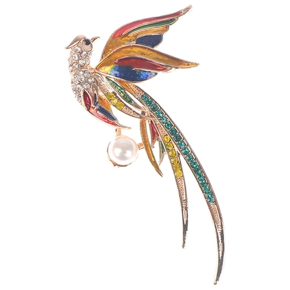 DESIGNICE Phoenix Bird Brooch Women Enamel Flying Beauty Bird Brooch Pin