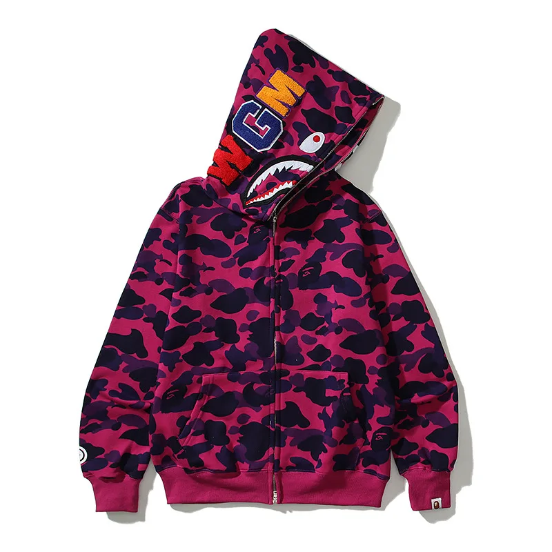 AAPE BY A BATHING APE Classic Camouflage Shark Autumn Hoodie Men