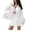 White, variant on GZMOALH Women's Satin 3 Piece Pajama Set with Feather Trim Robe, Bralette Top and Matching Shorts