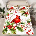 thumbnail image 2 of Castle Fairy Cardinal Bird 4Pcs Bed Sheets for For Teens Girls Boys,Christmas Red Sparrows King Sheets,Xmas Festival Theme Super Cozy Sheet Set,Super Cozy Room Decor, 2 of 7