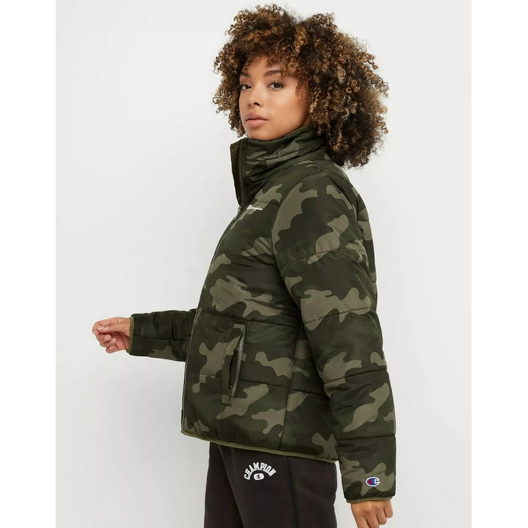 Champion Women s Puffer Jacket Green Casual Jackets