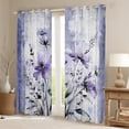 thumbnail image 2 of Erosebridal Purple Groovy Curtains and Drapes (42x84), Watercolor Flower Curtains for Living Room, Daisy Floral Blackout Curtains for Bedroom, Window Drapes Room Decor, 2 of 6
