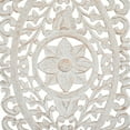 thumbnail image 4 of DecMode White Wood Handmade Intricately Carved Floral Wall Decor with Copper Accents, 4 of 8