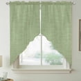 thumbnail image 6 of Vintage Sage Green Kitchen Window Curtains, Swag Curtains Valance for Bedroom Living Room Bathroom, Farmhouse Retro Beige Solid Color Rod Pocket Window Treatment Curtain Block Drapes 2 Panels 36"x63", 6 of 8