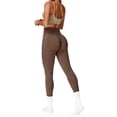 thumbnail image 2 of Celsior Compression Leggings for Women Booty Butt Lifting Leggings Full Length Buttery Soft Yoga Pants Sculpting Yoga Fitness Pants Scrunch Butt Lifting Leggings No Curling Lift Pants Brown L, 2 of 7