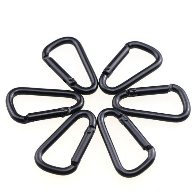 6 piezas Mosquetón de aluminio con forma de D, hebilla para llavero, clip de resorte, gancho para llavero, tornillo, hebilla para puerta