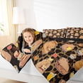 thumbnail image 3 of Erosebridal Rodent Animal Capybara Twin Comforter Sets,Brown Cheetah Pattern Bedding Set For Girls Kids ,Reversible Black 2pcs, 3 of 7