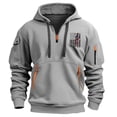 thumbnail image 1 of Styesk Sweatshirts for Men Men's Spring And Fall Printed Hooded Sweatshirt Zipper Multi-Pocket Pullover Sweatshirt, 1 of 2