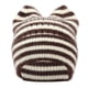thumbnail image 1 of Gorro de lana con orejas de rayas y forma de pan al vapor para niños, gorro de invierno grueso con protección para las orejas, gorro de mujer, 1 of 2