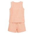 thumbnail image 6 of Karight Womens Gingham 2 Piece Set Sleeveless Tank Top High Waist Drawstring Shorts Summer Casual Beach Vacation Outfit, 6 of 6
