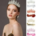 thumbnail image 3 of DESIGNICE Birthday Crown Adult Woman,Detailed Carving Reflects Artistic Aura Birthday Crown for Girls,Exquisite Design Enhances Appearance Depth Princess Crowns for Little Girls,Purple, 3 of 4
