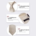 thumbnail image 5 of HISDERN Champagne Ties for Men Plaid Checked Mens Ties Pocket Square Tie Set Formal Mens Dress Ties, 5 of 13