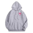 thumbnail image 4 of Linfrsh Women's Pullover Hoodies Teen Girls Trendy Fall Fashion Tops Hooded Sweatshirts (Light Gray,2XL), 4 of 7