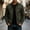 Army Green, variant on Mens Faux Leather Jacket,Motorcycle Vintage Racing Jacket Full Zip Lightweight Classic Western Style Trucker Coat Size 3XL Brown