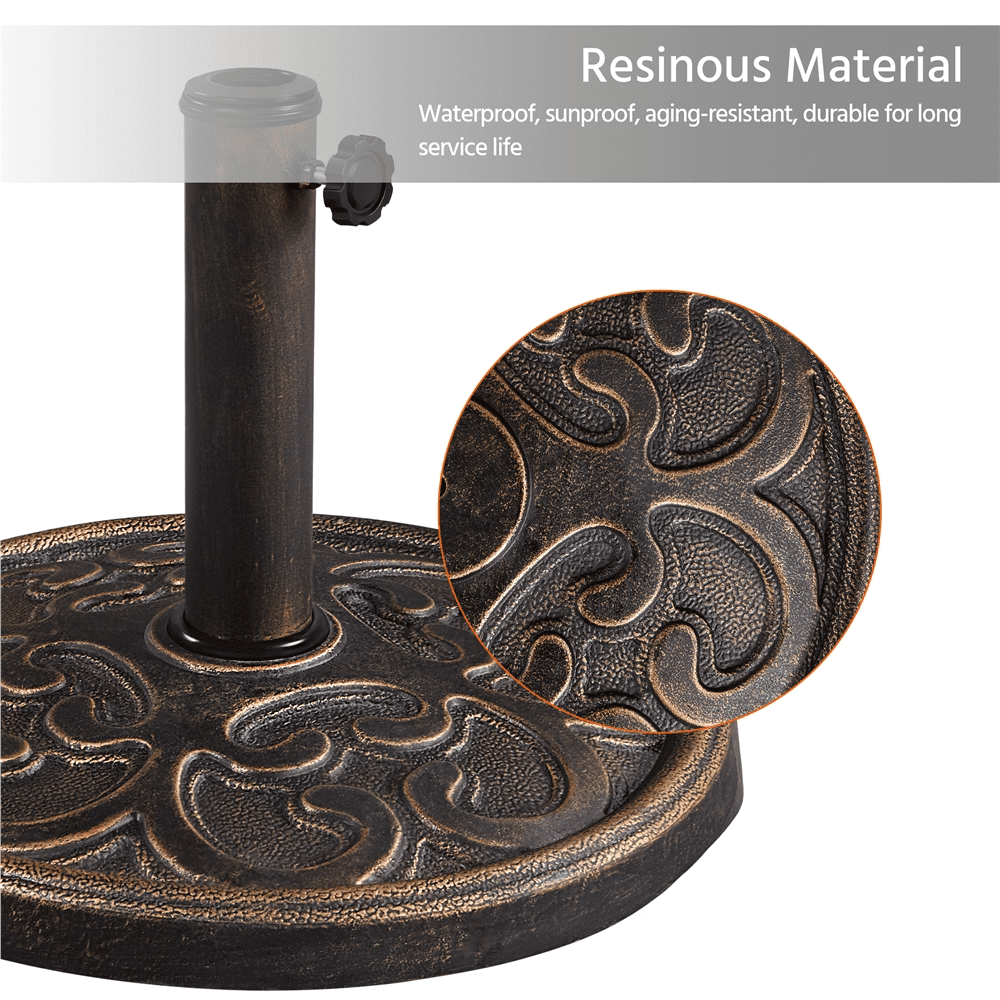 Renwick Heavy Duty Market Umbrella Base for Garden Patio Backyard, Bronze