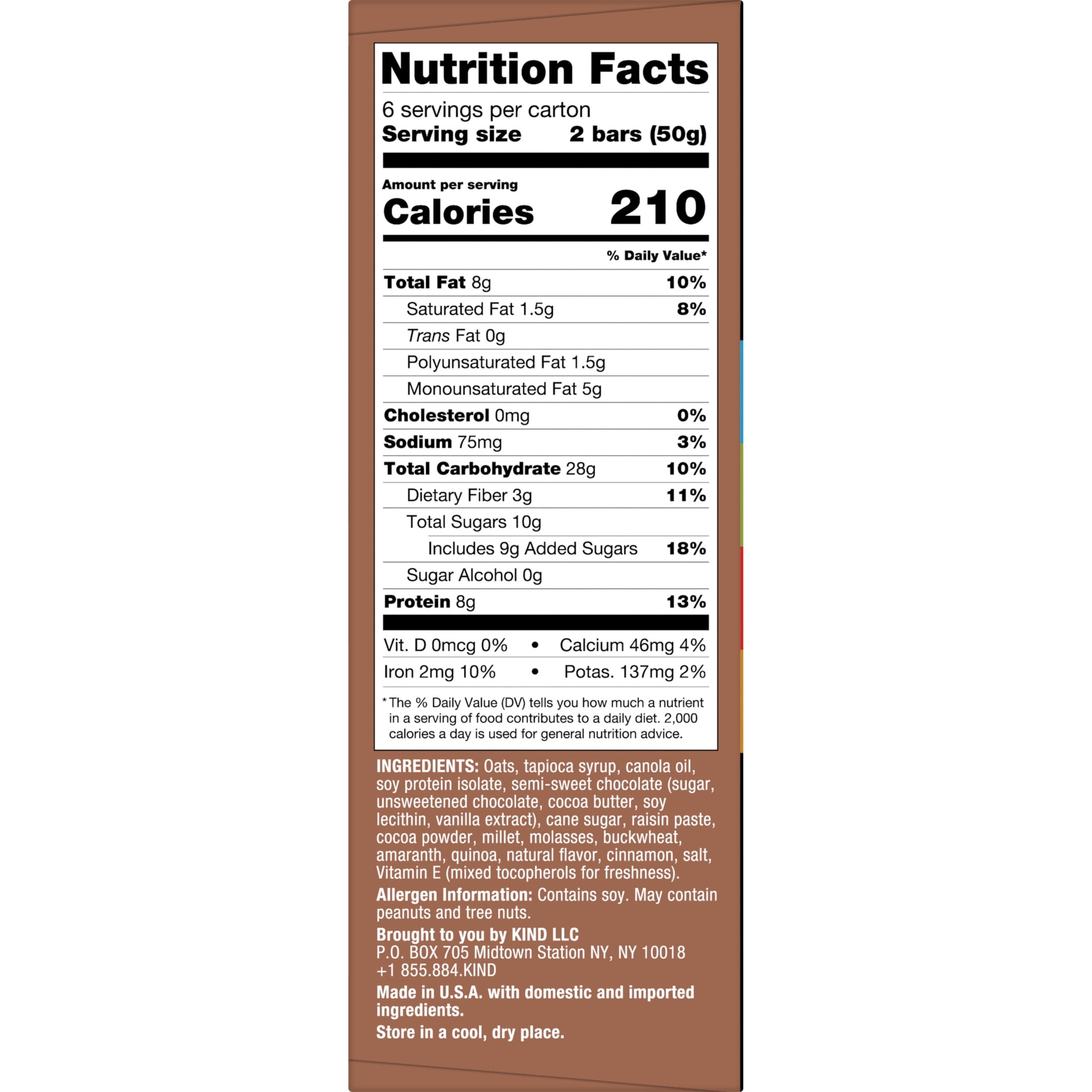 (10 pack) KIND Breakfast Gluten Free Dark Chocolate Cocoa Protein Snack Bars, 1.76 oz, 6 Count